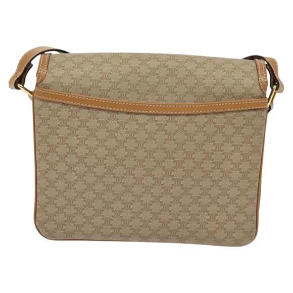 CELINE Macadam Canvas Shoulder Bag Beige Gold - Picture 3 of 13